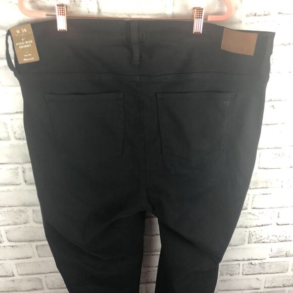 Madewell Taller 9" Mid Rise Skinny Jeans Lunar Wash Black Sz. 36TL NEW - Picture 6 of 12